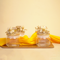 Set of 4 Golden Delight Festive Jar Set – Decorative Snack & Dry Fruit Jars for Gifting & Home Décor