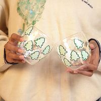 Set-2 Christmas Tree  -Double Wall Glass Mug