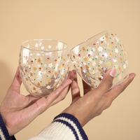 Set-2 Christmas Gingerbread & Stars -Double Wall Glass Mug