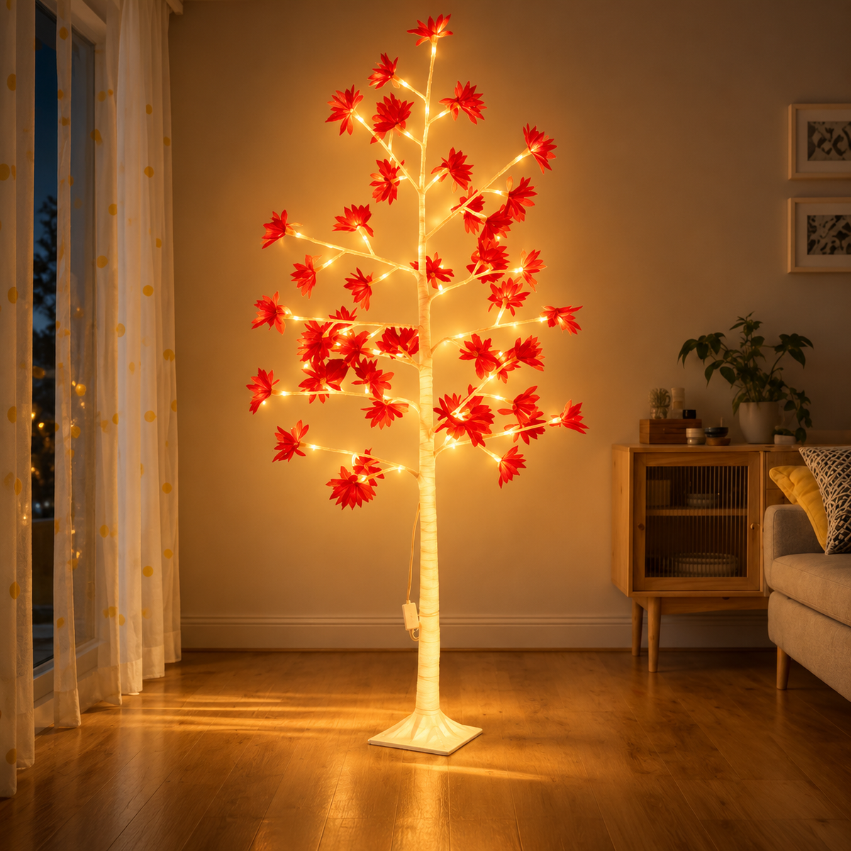 Warm Red Leaf Glow Lamp