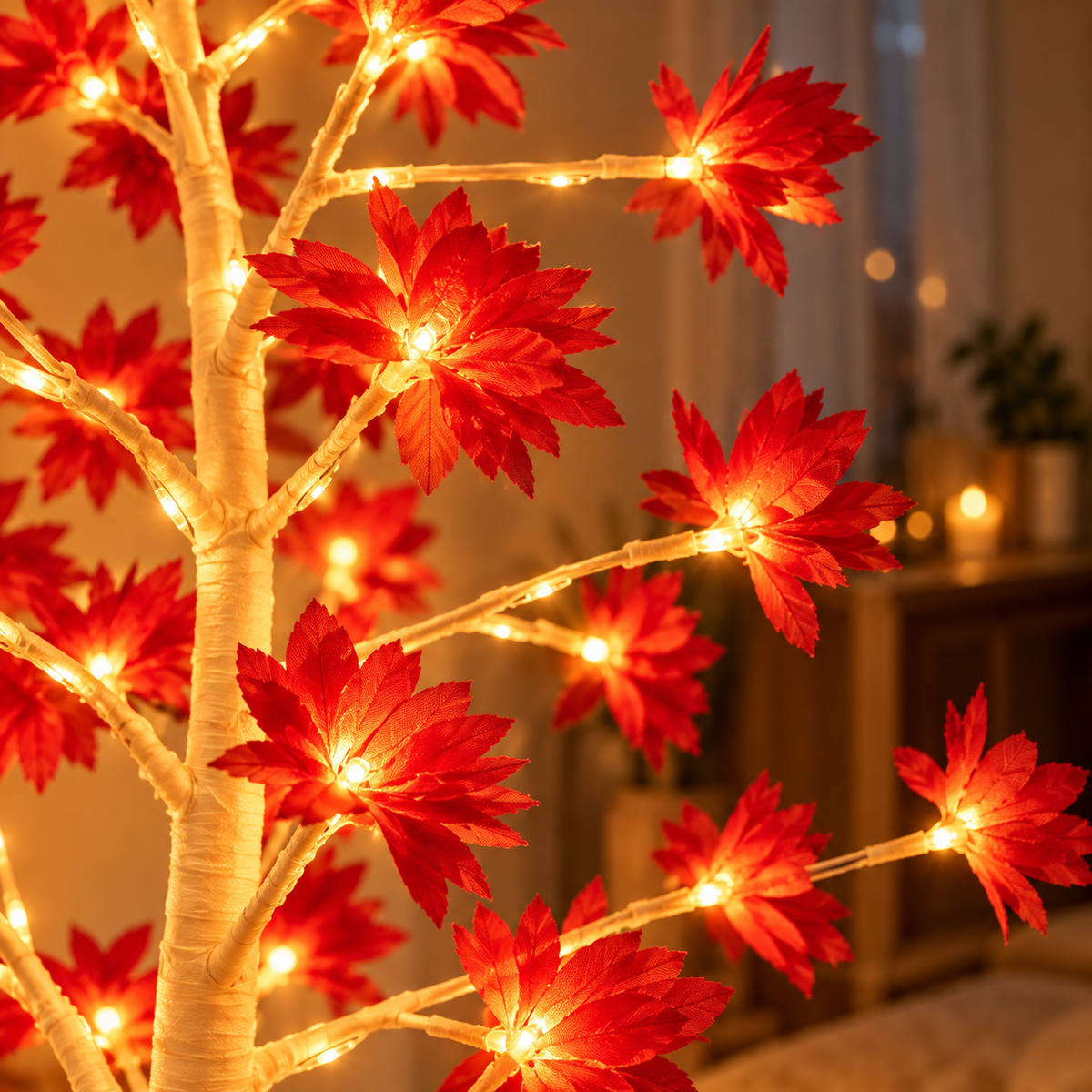 Warm Red Leaf Glow Lamp