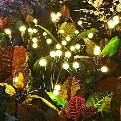 Solar Powered Firefly Lights  Outdoor Solar Firefly Garden Light Waterproof Decorative Solar Lights for Pathway Decoration Warm