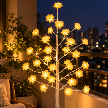 Rose Blossom Tree Light – Warm Yellow Flower Lamp