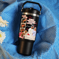 Personalised Photo Collage Tumbler with Handle, Love Message & Decorative Charms