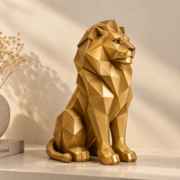 Geometric Lion Statue for Home Decor | Modern Decorative Animal Showpiece