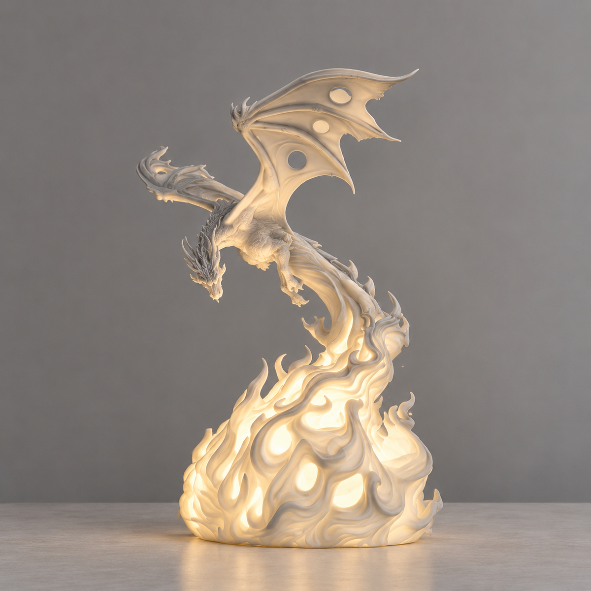 Dragon Flame Table Decor | Fantasy Dragon Decorative Showpiece | Mythical Home Décor