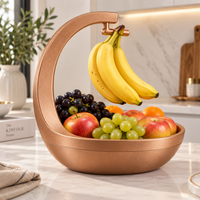 Banana Holder with Fruit Bowl | Hanging Banana Stand & Multi-Purpose Fruit Storage Basket