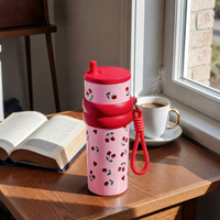 Cherry Blossom Stainless Steel Insulated Tumbler with Straw & Carry Loop