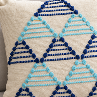 Blue Pattern Embroidered Cushion Covers for Sofa & Bed – Set of 2