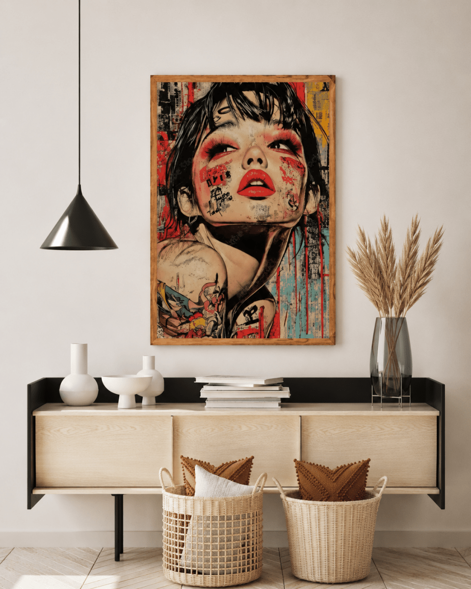 Abstract Woman Portrait Graffiti Canvas Wall Art - Memories InsiteABSTRACT WOMEN PORTRAIT GRAFFITI CANVAS WALL ART - STRECHED