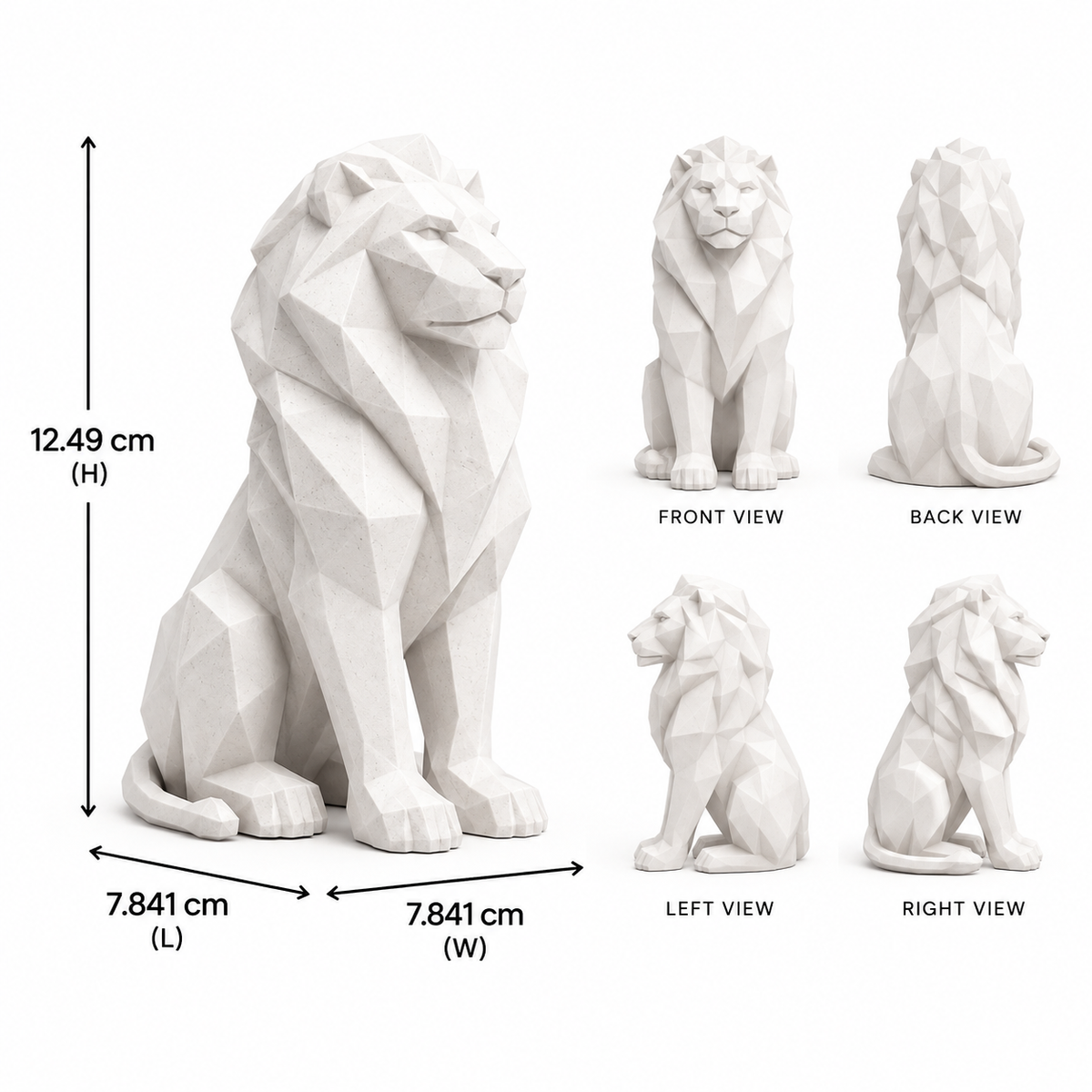 Geometric Lion Statue for Home Decor | Modern Decorative Animal Showpiece
