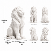 Geometric Lion Statue for Home Decor | Modern Decorative Animal Showpiece