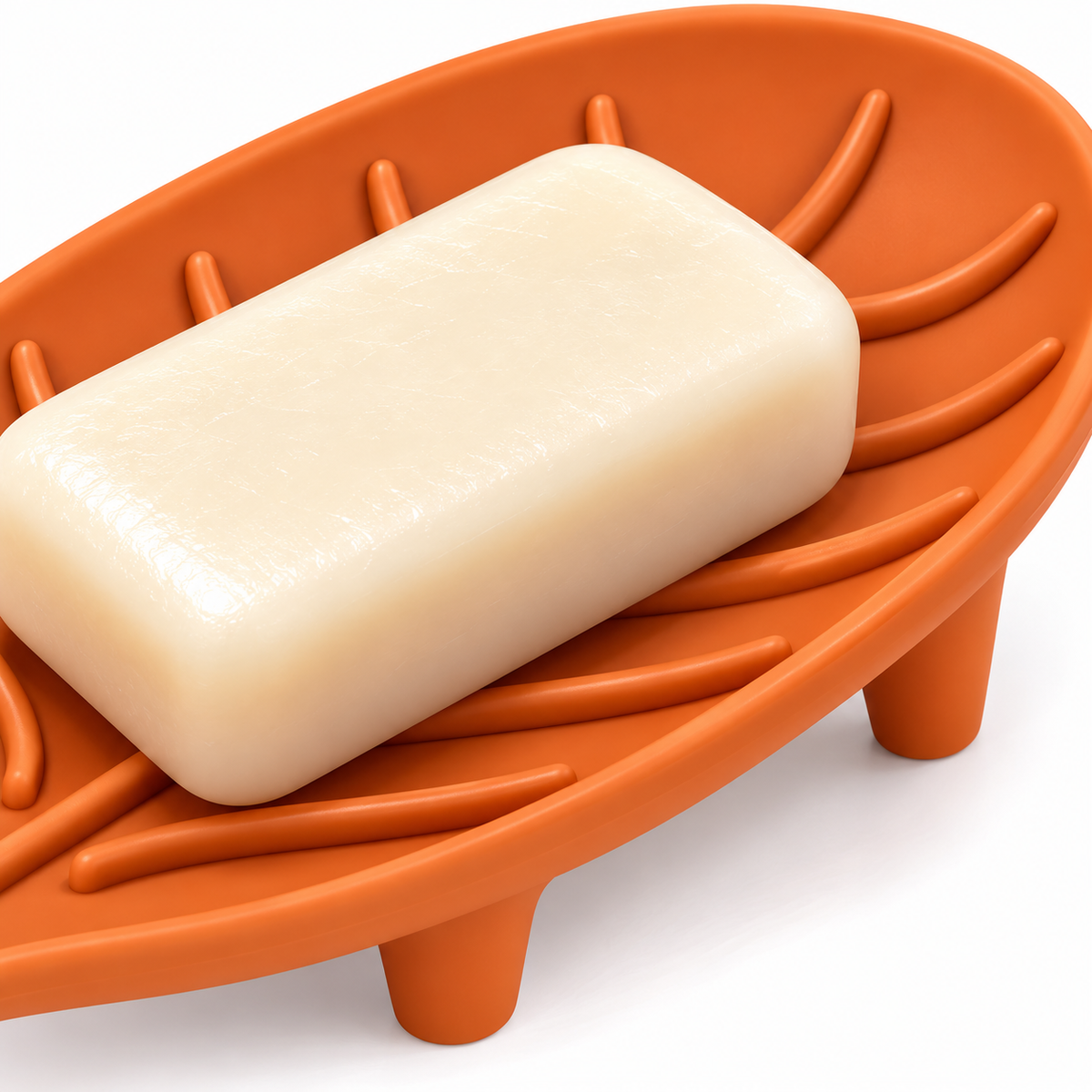 Leaf Shape Soap Dish Holder, Decorative Bathroom Soap Tray with Raised Drainage Design, Soap Stand for Bathroom, Kitchen and Wash Basin