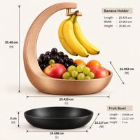 Banana Holder with Fruit Bowl | Hanging Banana Stand & Multi-Purpose Fruit Storage Basket