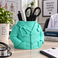 Doctor Coat Pen Stand | Cute Medical Desk Organizer | Doctor Themed Stationery Holder | Desk Decor
