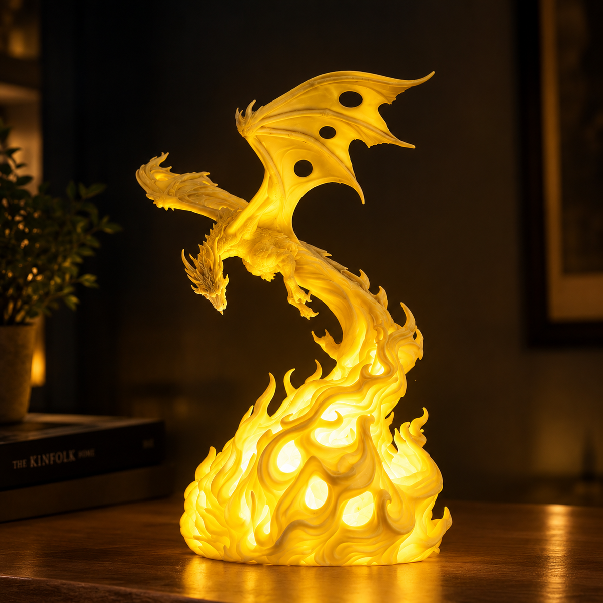 Dragon Flame Table Decor | Fantasy Dragon Decorative Showpiece | Mythical Home Décor