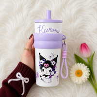 Kuromi Stainless Steel Insulated Tumbler with Straw & Carry Loop
