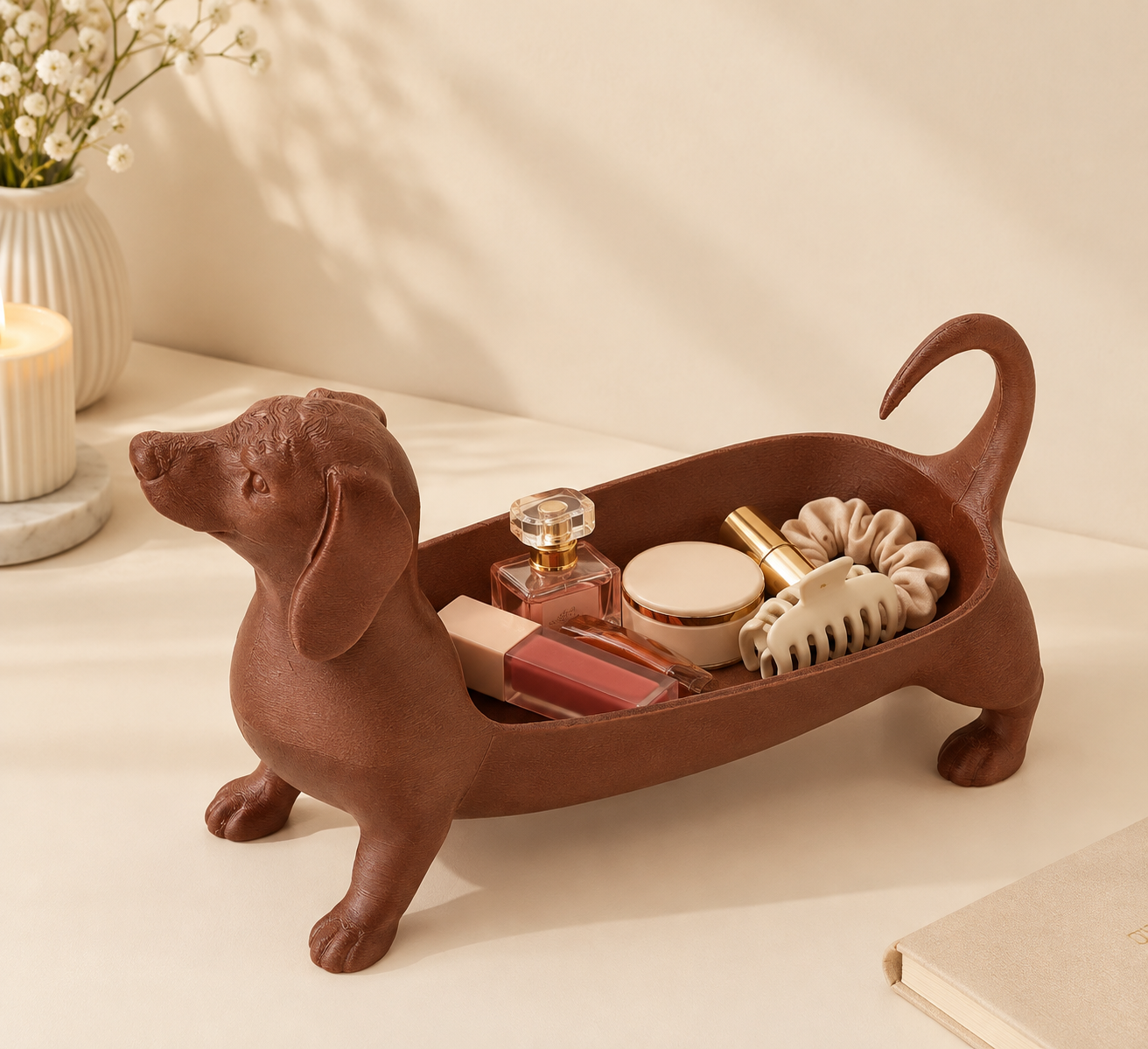 Cute Dog Makeup Organizer | Lipstick & Cosmetic Holder
