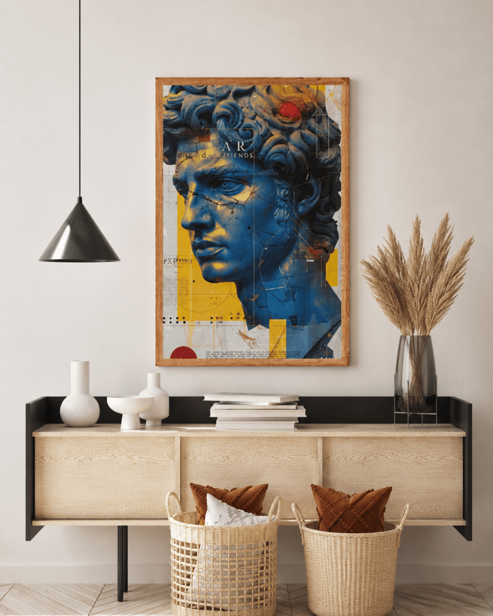 Modern Abstract David Sculpture Canvas Painting - Memories InsiteMODERN DAVID  SCULPTURE STRECHED CANVAS