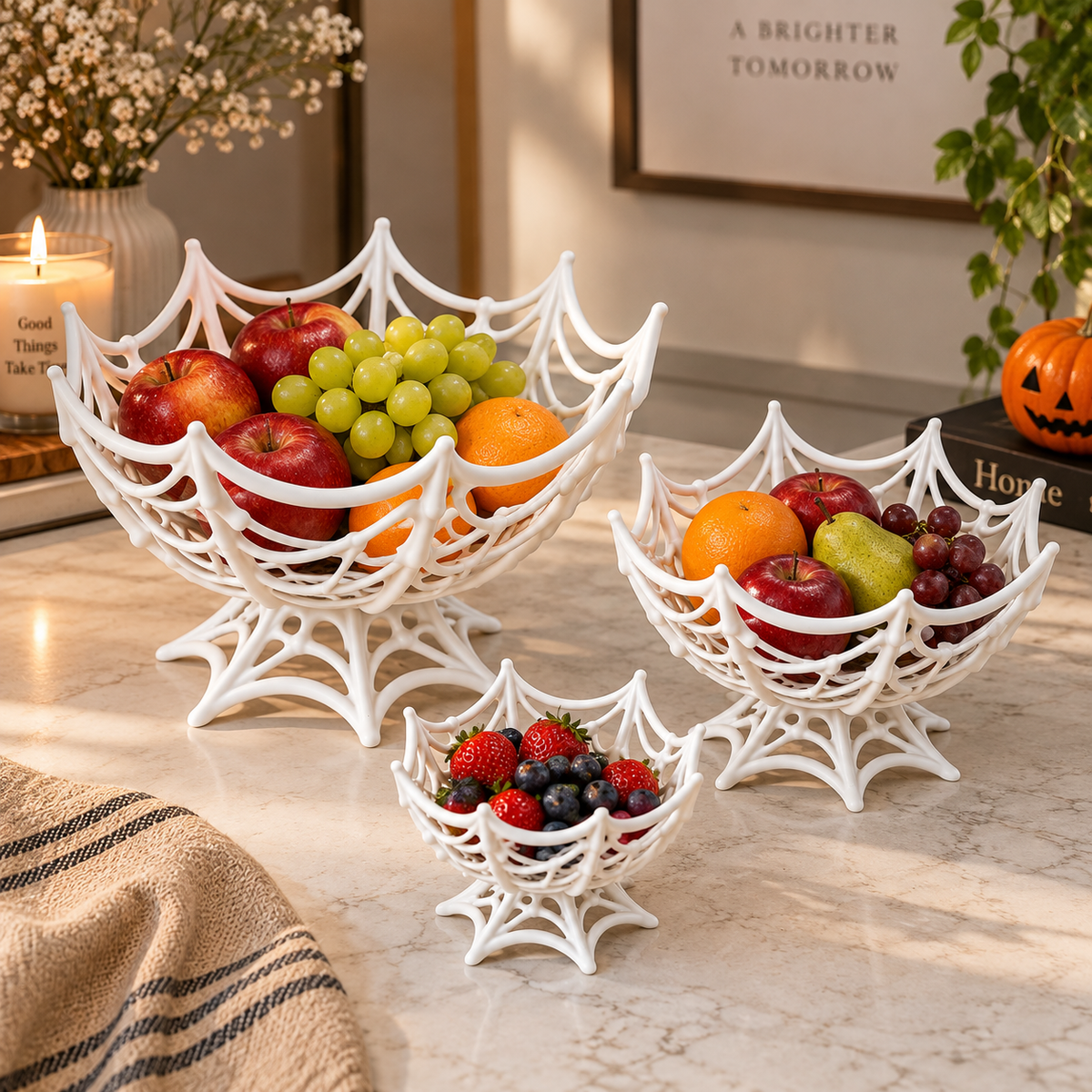 Decorative Fruit Basket | Stylish Fruit Bowl & Tabletop Storage Basket | Home Kitchen Decor