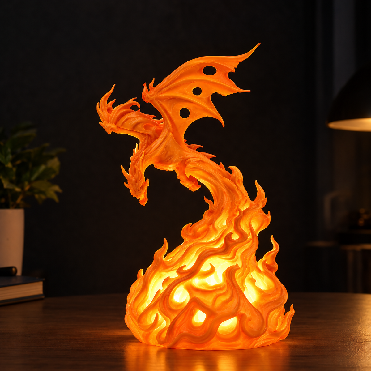 Dragon Flame Table Decor | Fantasy Dragon Decorative Showpiece | Mythical Home Décor