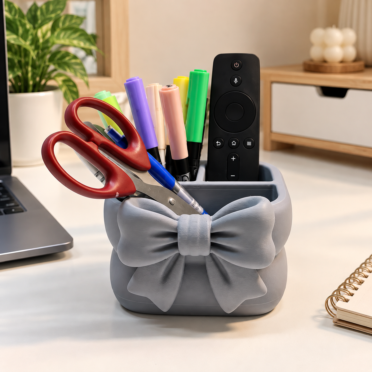 Bow Design Desk Organizer | Multi-Purpose Holder | Tabletop Storage Organizer