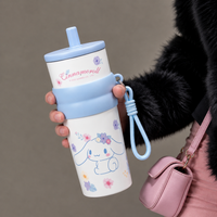 Cinnamoroll Floral Stainless Steel Insulated Tumbler with Straw & Carry Loop