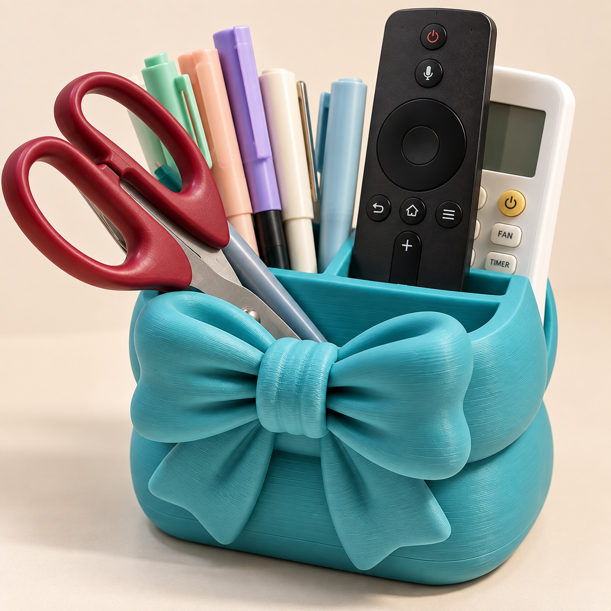 Bow Design Desk Organizer | Multi-Purpose Holder | Tabletop Storage Organizer