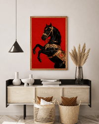Black Royal Horse Canvas Wall Art - Memories InsiteBLACK ROYAL HORSE FRAME CANVAS -STRECHED