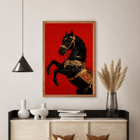 Black Royal Horse Wall Art Canvas