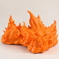 Dragon Breathing Fire Lamp Decorative Figurine with Fire Bowl Base | Fantasy Tabletop Decor