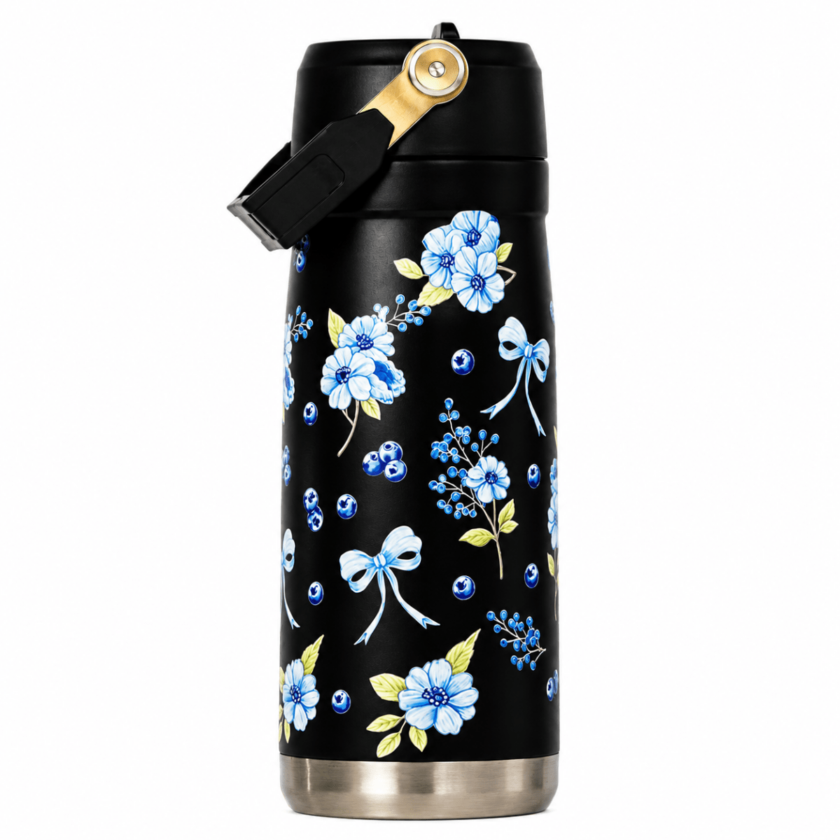 Midnight Bloom Bottle — Leakproof & Insulated - Memories InsiteMIDNIGHT BLOOM BOTTLE -650 ML BLACK