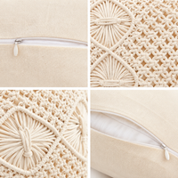 Macrame Knot Cushion Covers – Set of 2, 16 × 16 Inch