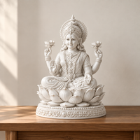 Goddess Lakshmi Statue for Home Decor | Lotus Seated Decorative Idol & Spiritual Showpiece