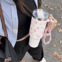 Pink Daisy Stainless Steel Tumbler