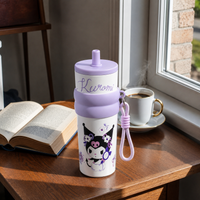 Kuromi Stainless Steel Insulated Tumbler with Straw & Carry Loop