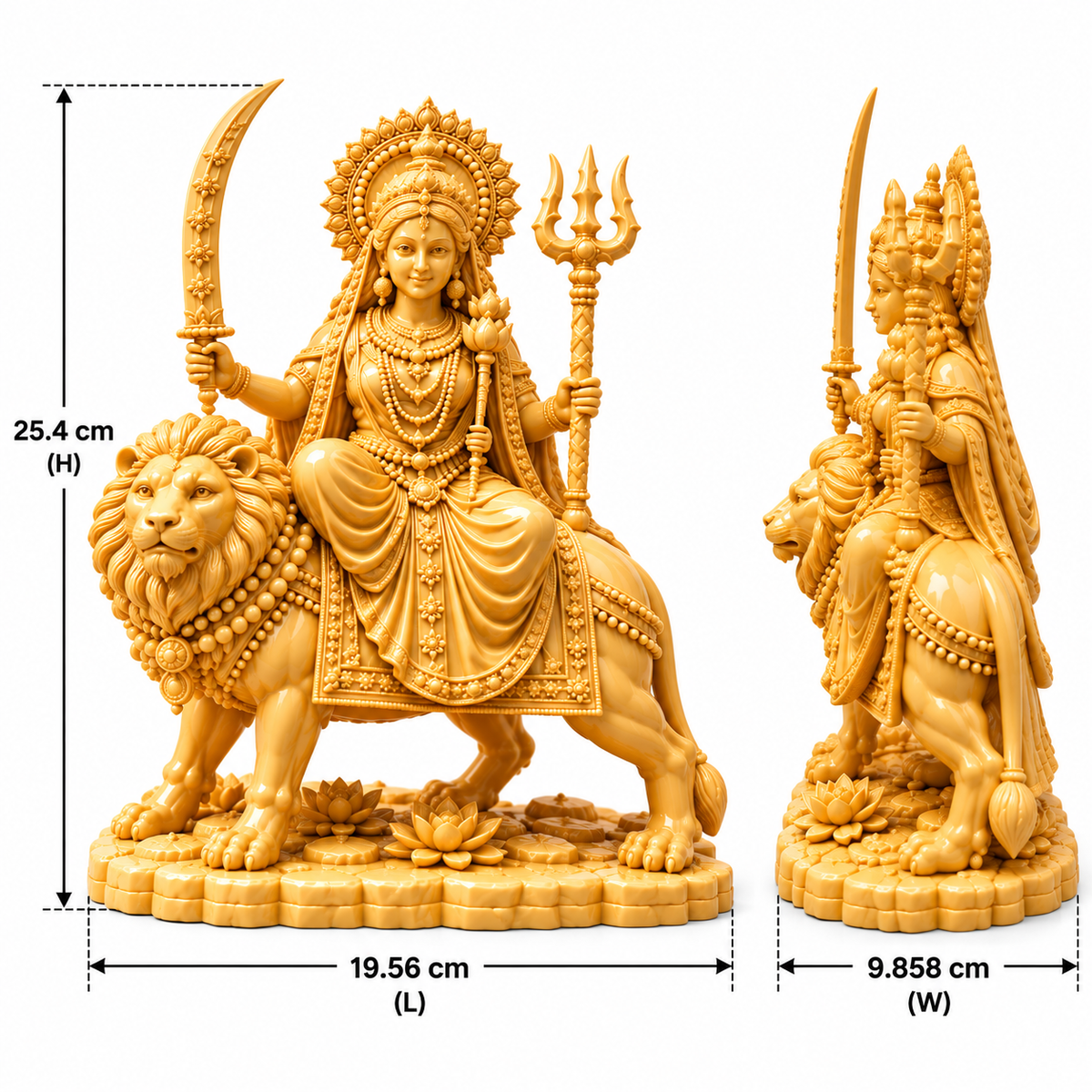 Goddess Durga Riding Lion Idol | Intricate Spiritual Home Décor | Pooja Mandir Showpiece