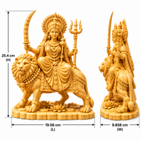 Goddess Durga Riding Lion Idol | Intricate Spiritual Home Décor | Pooja Mandir Showpiece