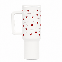 Red Heart White Color Tumbler