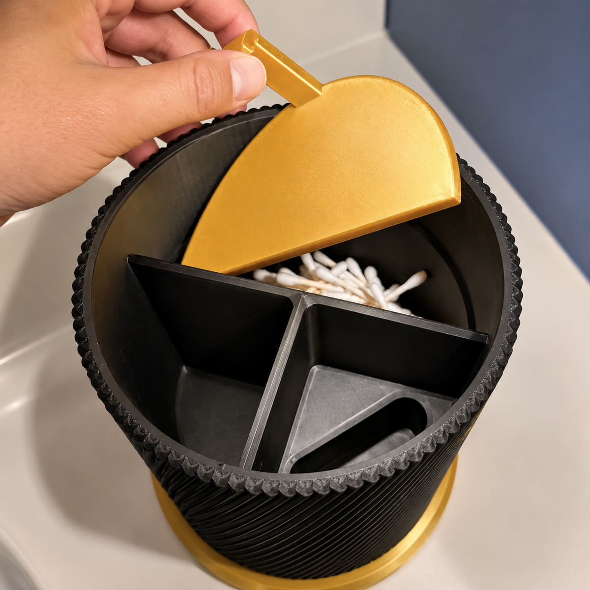 Rotating Bathroom Organizer | Multi-Purpose Toothbrush, Cosmetic & Countertop Storage Holder