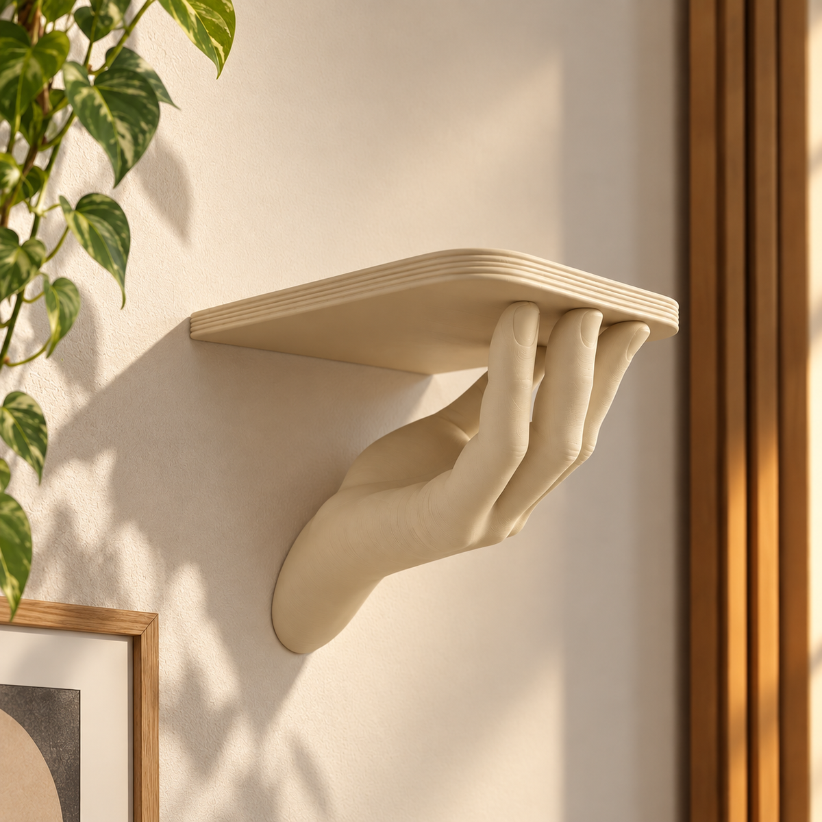 Hand Shaped Floating Wall Shelf | Decorative Wall Mounted Display Shelf | Home Decor