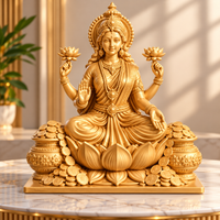 Goddess Lakshmi  Idol with Lotus & Coin Details | Spiritual Home Décor | Pooja Mandir