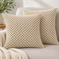Chunky Knit Cushion Covers – Set of 2, 16 × 16 Inch