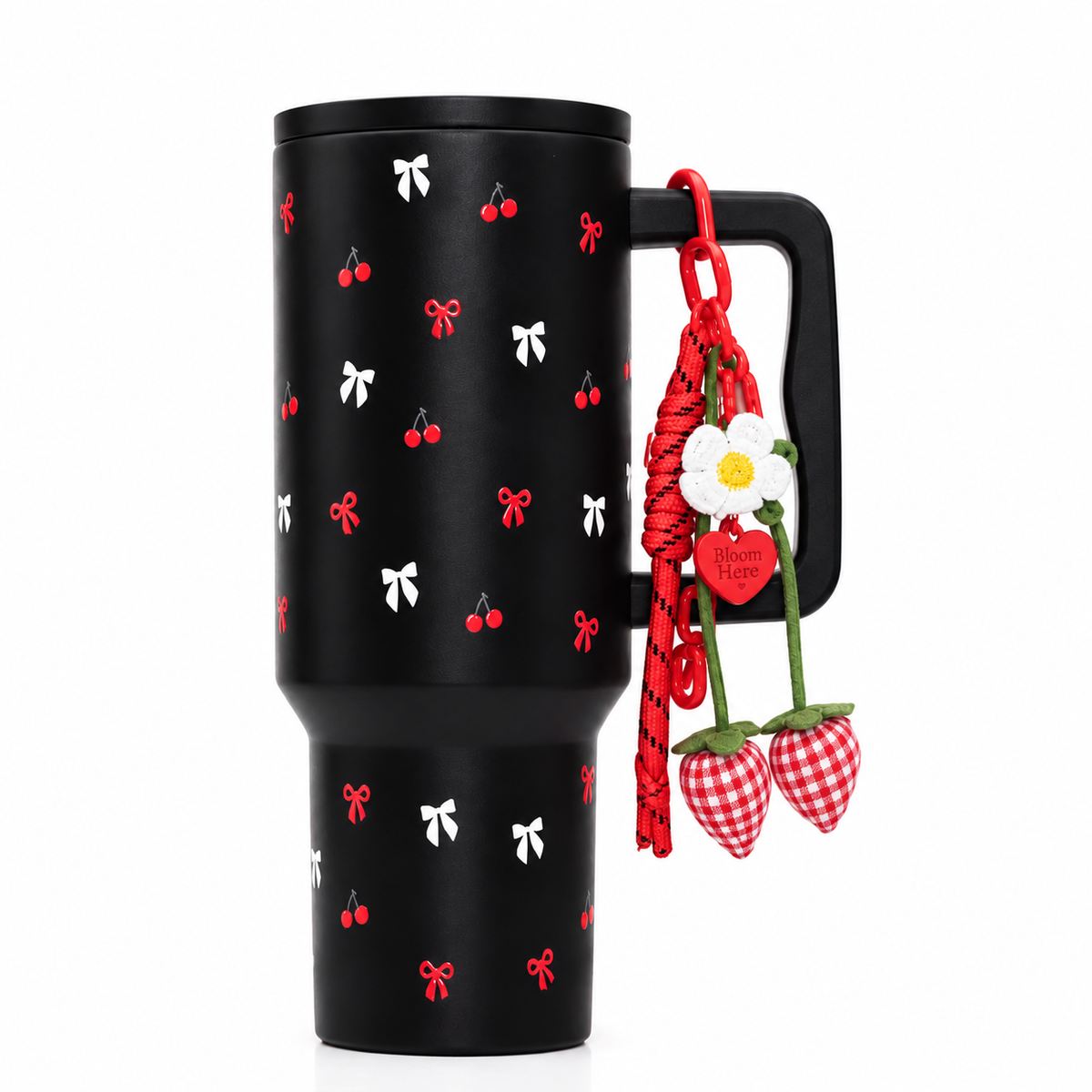 Cherry Daze  🍒 Leakproof Stainless Steel Tumbler in Black