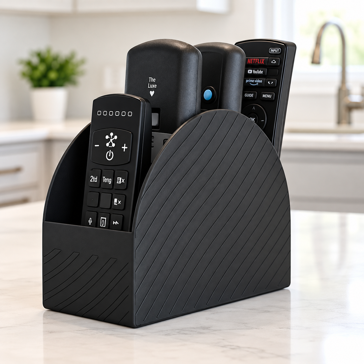 Remote Control Organizer | TV Remote Holder & Desk Storage Stand | Multi-Compartment Organizer
