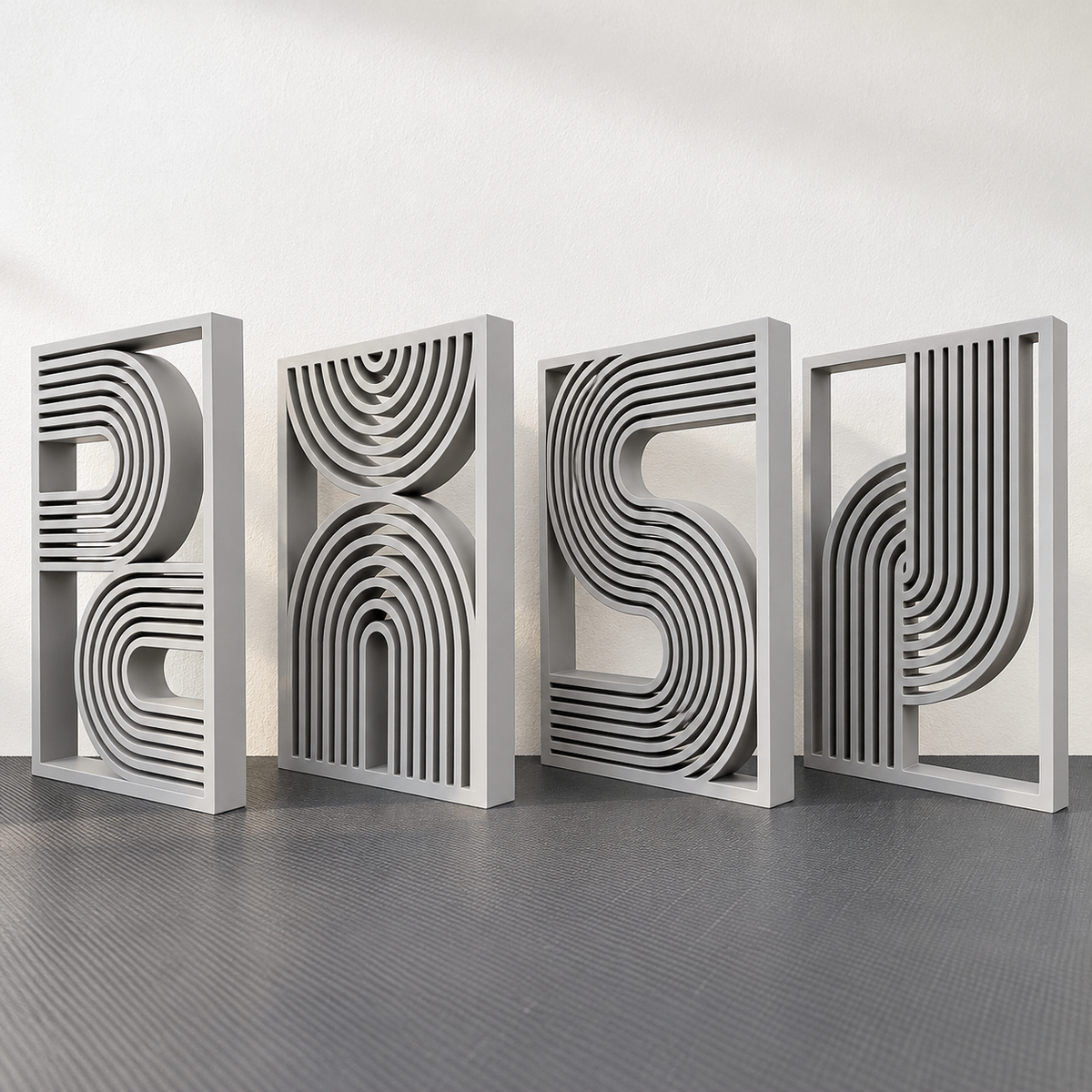 Modern Abstract Wall Decor | Geometric Line Art Wall Panels | Decorative Home Wall Art