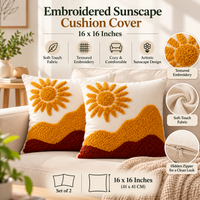 Sunshine Tufted Cushion Covers – Set of 2, 16 × 16 Inch