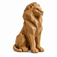 Geometric Lion Statue for Home Decor | Modern Decorative Animal Showpiece