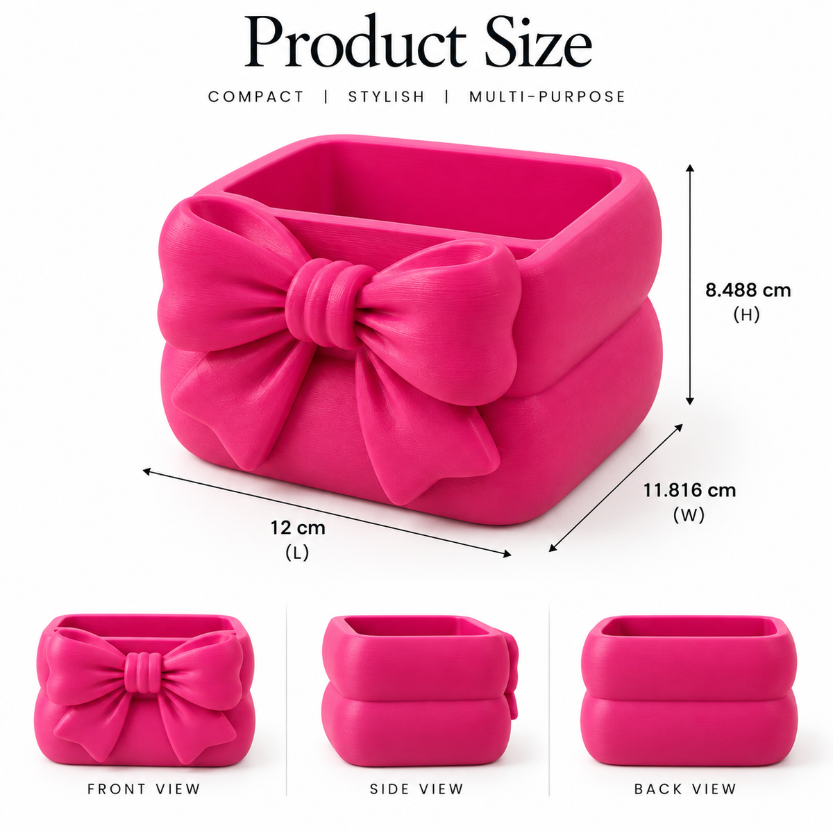Bow Design Desk Organizer | Multi-Purpose Holder | Tabletop Storage Organizer
