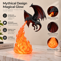 3D Dragon Flame Lamp | LED Dragon Night Light with Fire Effect | Fantasy Decor Lamp
